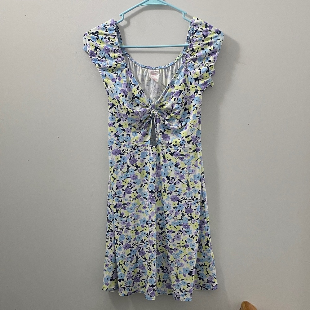 No Boundaries Blue and Purple Floral Mini Dress